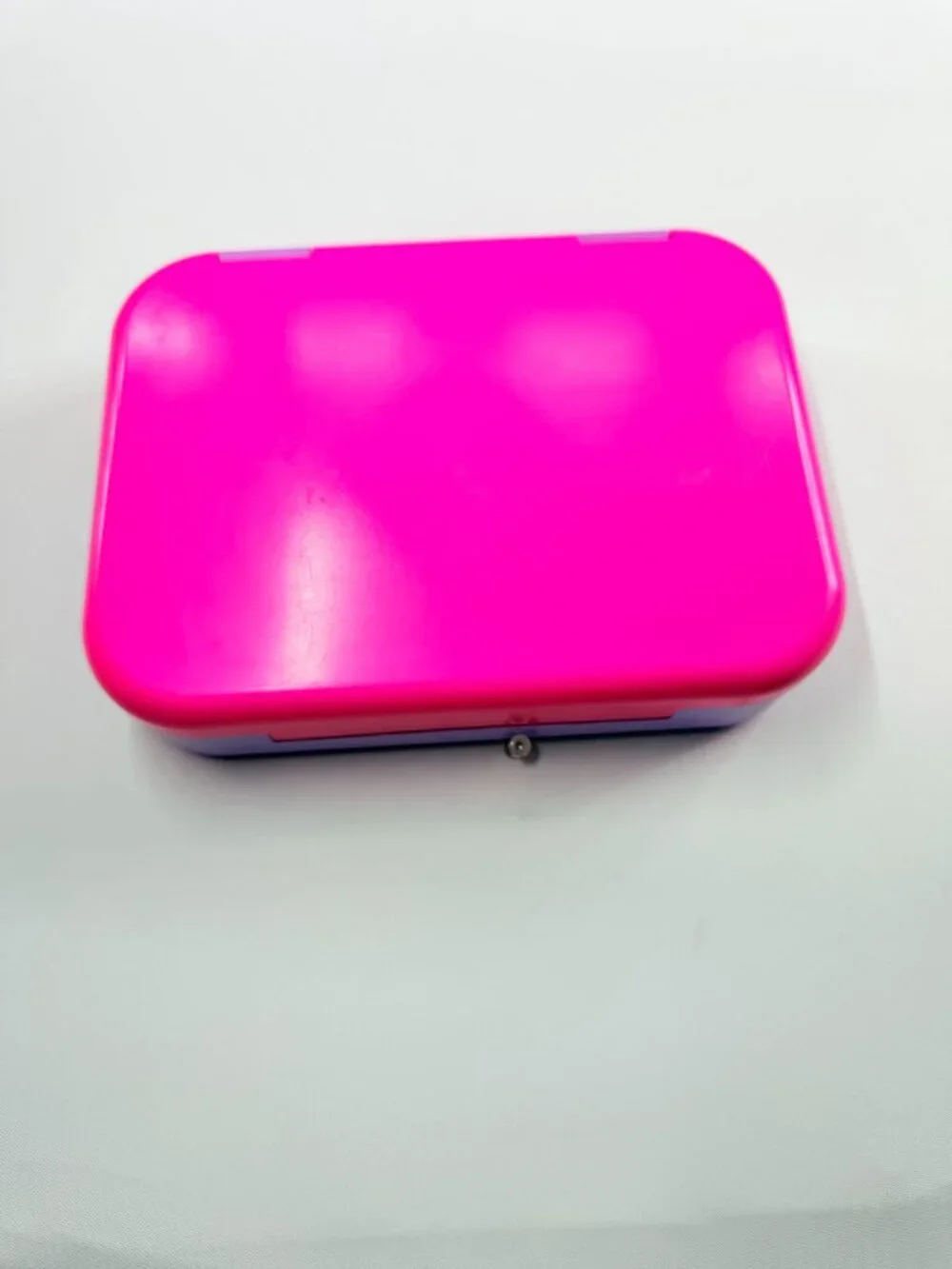 Kids Bento Lunch Box Pink Purple Leak Resistant Food Container w/ Spoon & Fork